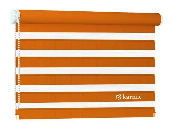 Předokenní roleta na zeď Den a Noc PROMO - mandarinková