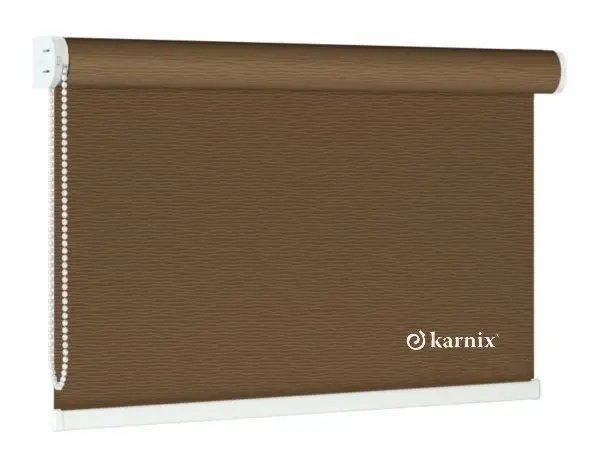 Předokenní látková roleta na zeď BASMATI - ořechová