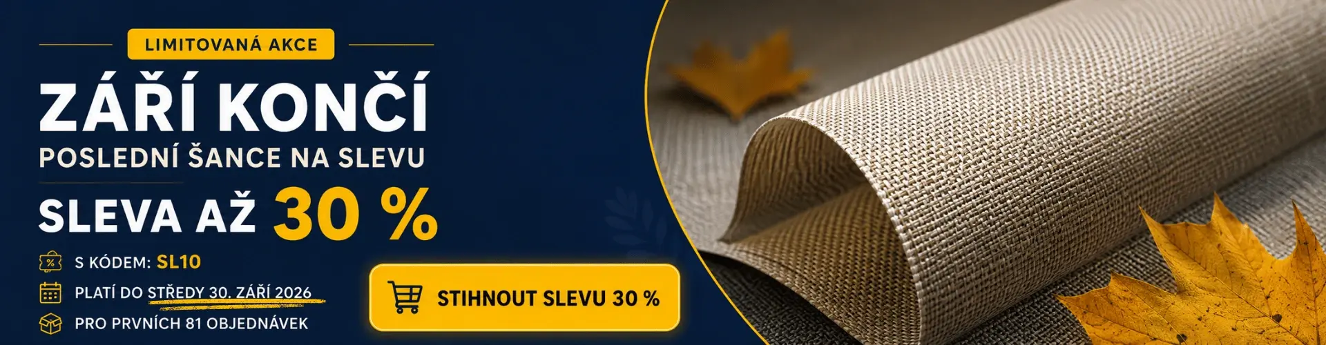banner podzimní slevy na rolety 2026